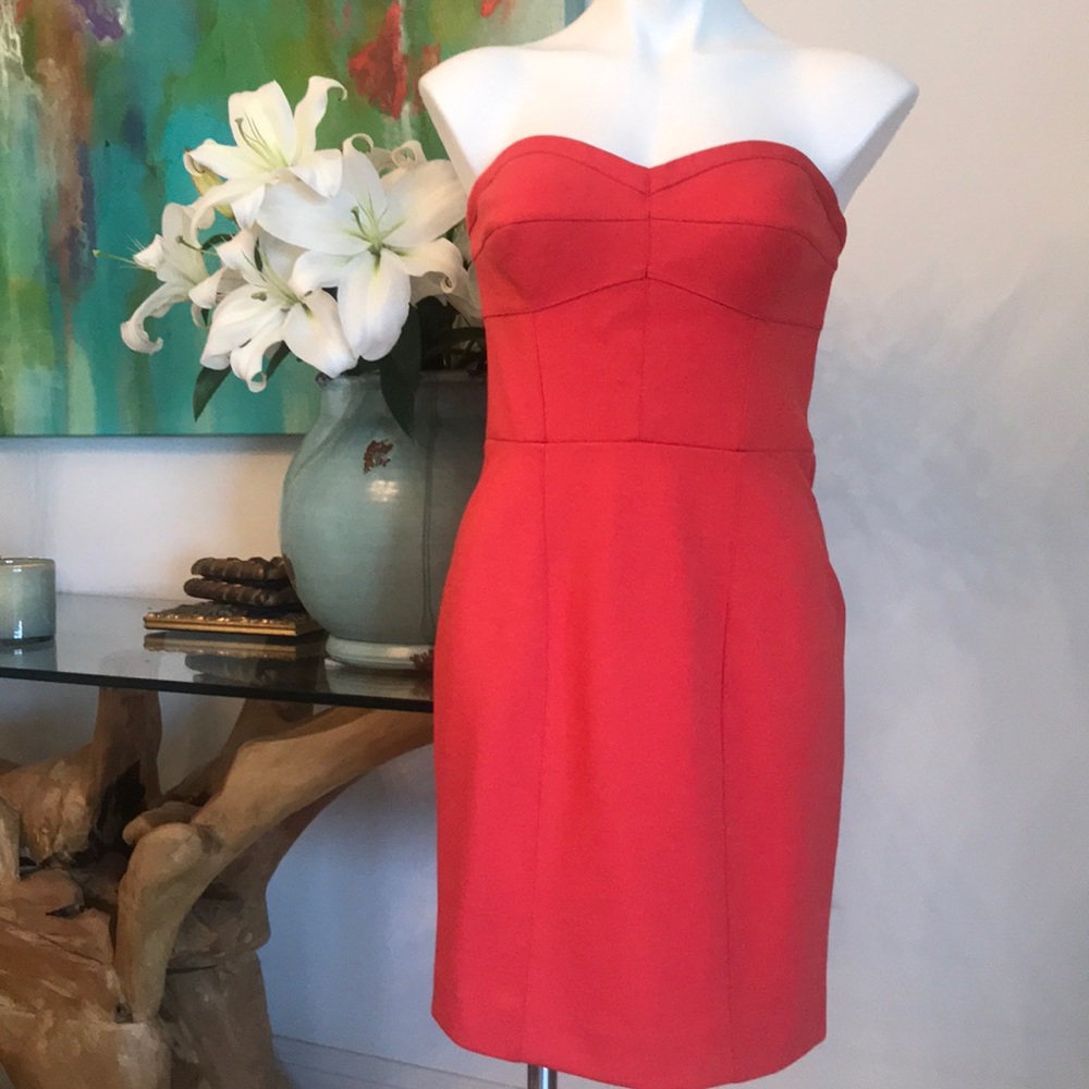 Coral Strapless Knit Dress  Rebecca Taylor Size 6